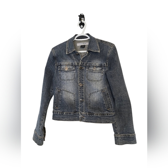 Denim Jacket Coat Size 7/8 Retro Rock 80"s Vibe Spring Outdoor Staple Classic - Picture 2 of 9